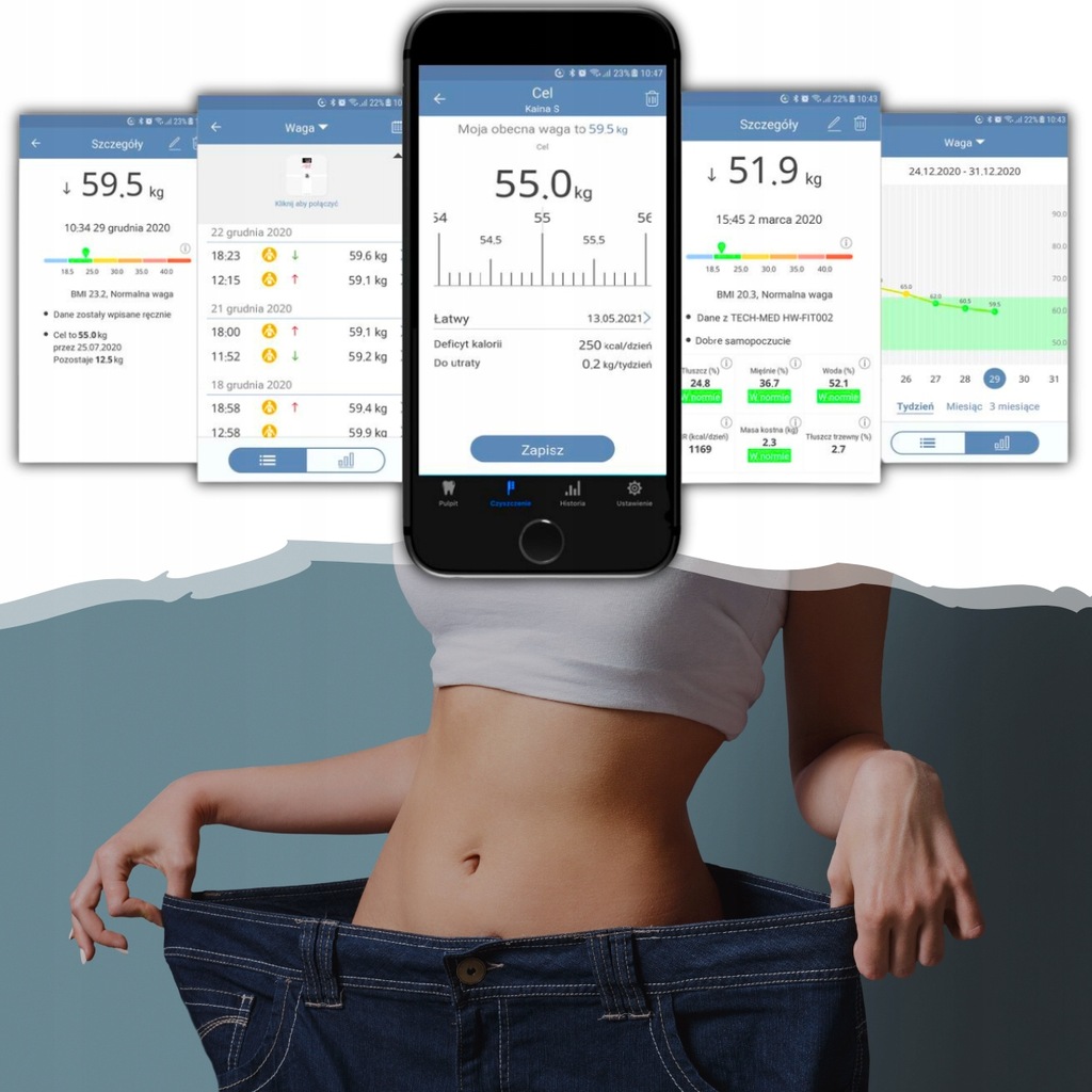WAGA ŁAZIENKOWA ANALITYCZNA SLIM 180KG SMART+ 31w1 ANDROID iOS PRECYZYJNA Rodzaj baterii baterie AAA